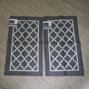 Elegant Gray and White Area Rug Set
